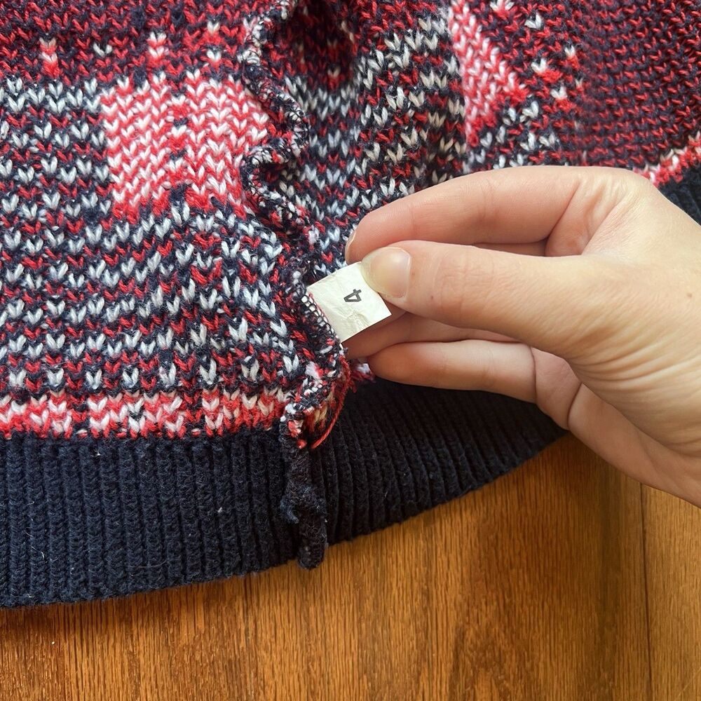 Vintage Sweater Loft USA Flag‎ Patchwork Vest Medium Cottagecore Grandmacore - Picture 12 of 16